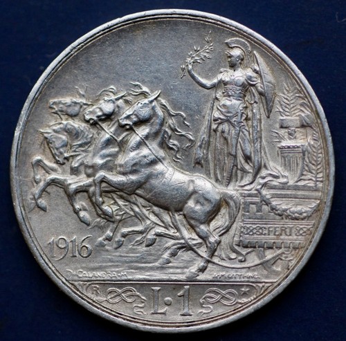Italia lira 1916 - r, quadriga