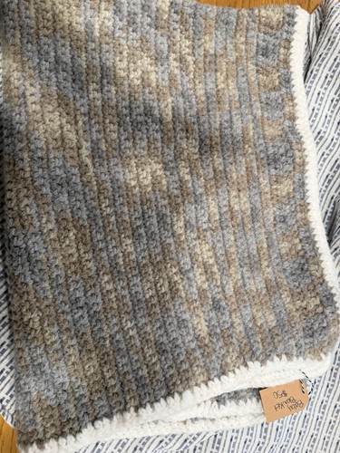 Coperta grigia beige - grigia, e