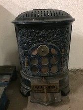 Stufa in ghisa smaltata Blu D'epoca fine 800 primi 900