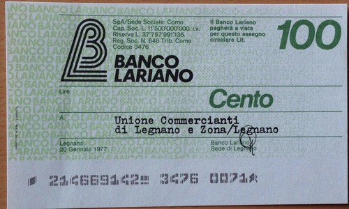Miniassegno collezione - miniassegno, da