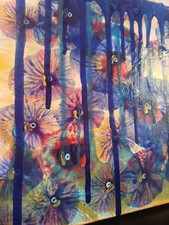 Dipinto Acrilico fatto a mano 30x30. "Colata di Fiori"