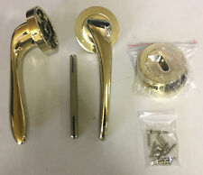 Coppia manigia x porta rosetta foro chiave in ottone pressofuso lucido nuovo 156