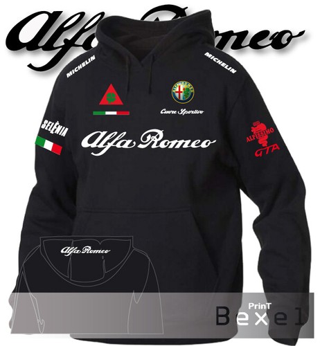 Felpa hoodie printed alfa - felpa,