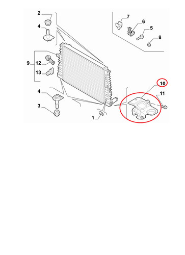 Staffa supporto radiatore alfa - supporto,