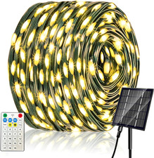 Luci Natale esterno solari 62M 600 LED bianco caldo IP65 impermeabili mix