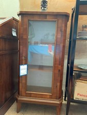 Vetrinetta con schienale tappezzato, color di noce nazionale 