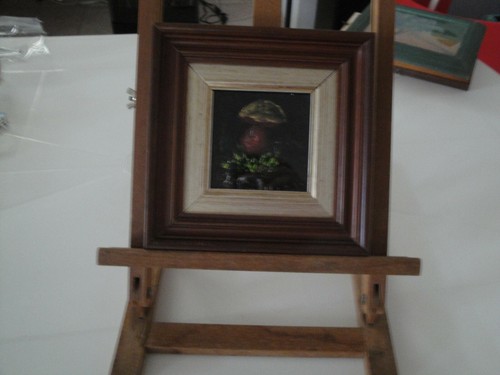 Miniatura quadro fungo olio - quadro, su