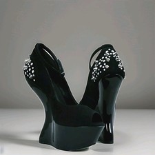 ALDO Extreme Ladies Decoltè Thorny Hell Black Genuine 100% Suede Open Tip sz 37