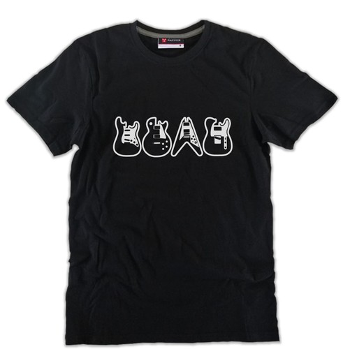 Shirt nera chitarra - nera,