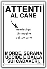 CARTELLO ATTENTI AL CANE PERSONALIZZATO CON LA FOTO DEL TUO CANE