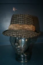 Cappello trilby tweed vintage
