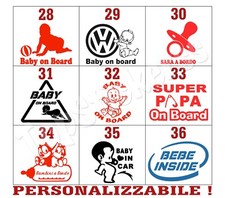 adesivo auto nome bimbo bimba a bordo personalizzato tutti i nomi vari colori 