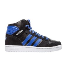Scarpe bambino Adidas pro play nero azzurro stivaletto collo alto basket tg 28