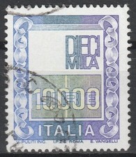 1978/87 - 10000 l.  Italia Turrita - l' alto valore senza testina - varietà