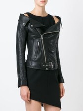 Giacca donna pelle nera pelle