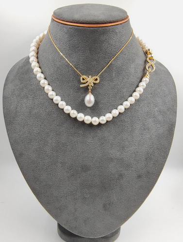 Collana con ciondolo - perle, di