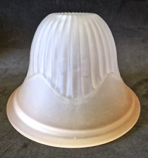 Paralume Vintage in Vetro Bianco e Giallo Anni 60 Foro 2,6cm