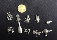 Lotto Shock da 10pz charms ciondoli (10 soggetti) Tartaruga, Gufo, Balena