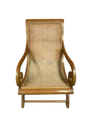 Originale poltrona da riposo sdraio coloniale paglia di Vienna