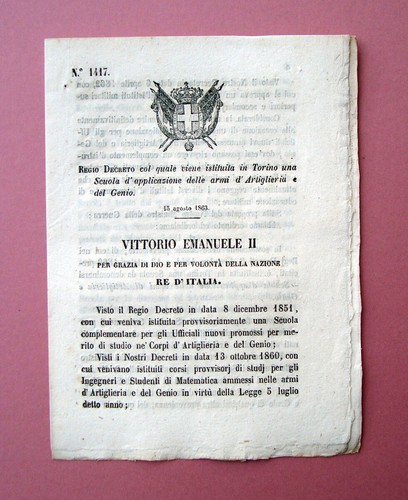 Regio decreto istituzione - decreto,