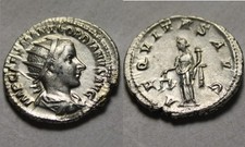Gordiano III Equity Scales Rara Autentica Antica Romana Superba Moneta Argento XF 238AD
