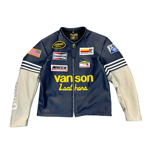 Giacca pelle bovina - blu, navy