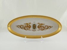 ARTE VASSOIO CENTROTAVOLA ARRIGO FINZI PORCELLANA ORO ZECCHINO MADE ITALY 1950