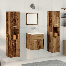 vidaXL Set di Mobili per il Bagno con porta 4 pcs Legno vecchio
