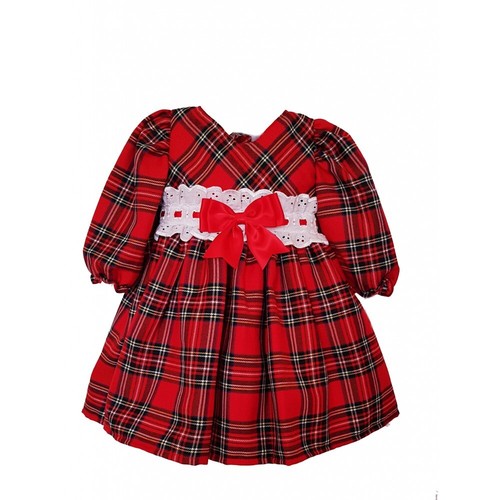 Abito vestito rosso tartan