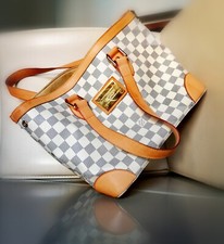 Autentica Borsa Hampstead in tela Damier Azur tote bag Louis Vuitton PM