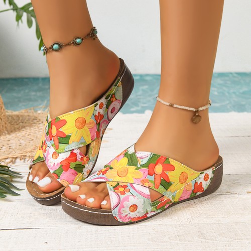 Sandali donna stampa floreale