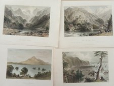 Lotto 4 Paesaggi di Montagna Incisioni Vari autori Metà 800