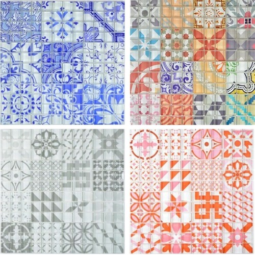 Mosaico vintage retro rete - mosaico, su