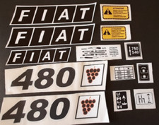 KIT ADESIVI DECALCOMANIE FIAT 480 VIGNETO PER TRATTORI AGRICOLI CORNICE BIANCA