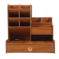  Organizzatore Da Scrivania Dell'ufficio Porta Penna in Legno Massiccio