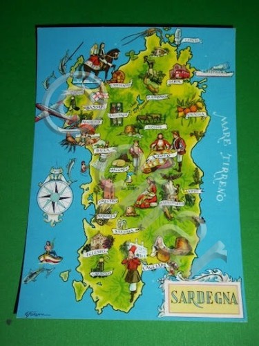 Cartolina cartina della - cartolina,