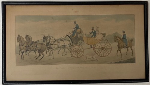 Antique hand colored carriage - antique,