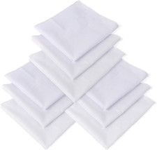 Fazzoletti per Uomo,Fazzoletti in Puro Cotone Morbido Bianco
