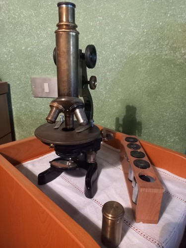 Microscopio vintage ottone - microscopio, in