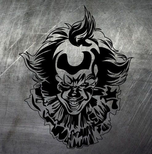 Adesivo clown skull stile auto - clown,