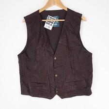 Gilet vintage in pelle marrone