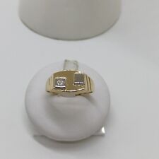 ANELLO DA UOMO ORO IN GIALLO E BIANCO 18KT 750 CON ZIRCONE 6,1 GR. N.24 (0752)