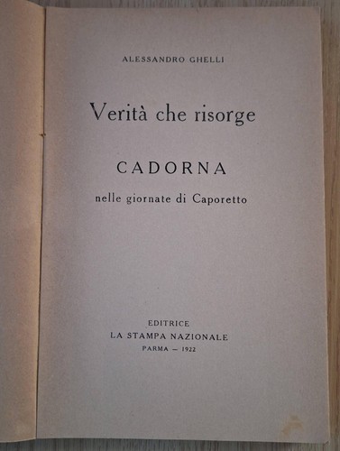 Verità che risorge cadorna - risorge,