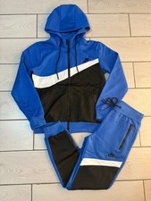 Tuta Nike Acetata Completa Fuori Felpata Dentro Bi Colore Blu/bianco Taglia S