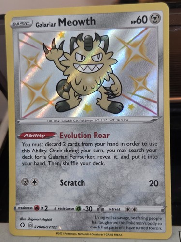 Pokemon galarian meowth holo - pokemon,