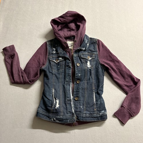 Giacca denim con cappuccio
