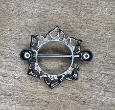 Capezzoli Piercing Gioielli Scudo Con Con Barra + Sfere Acciaio