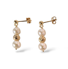 Orecchini donna pendenti KIOTO gioielli in oro 18 kt e perle naturali coltivate