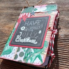 Mini giornale spazzatura "Holly Jolly Christmacht fatto a mano pezzo unico quaderno diario