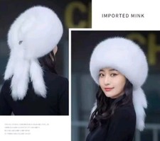 Cappello Russo In Pelliccia Di Volpe Di Alta Qualità Colore Wine 